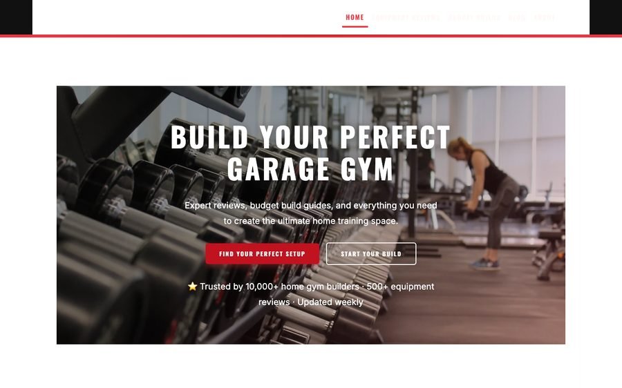 Garage Gym Builder — niche content site built and operated by KnoxForge Studio